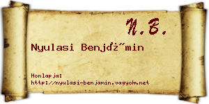 Nyulasi Benjámin névjegykártya